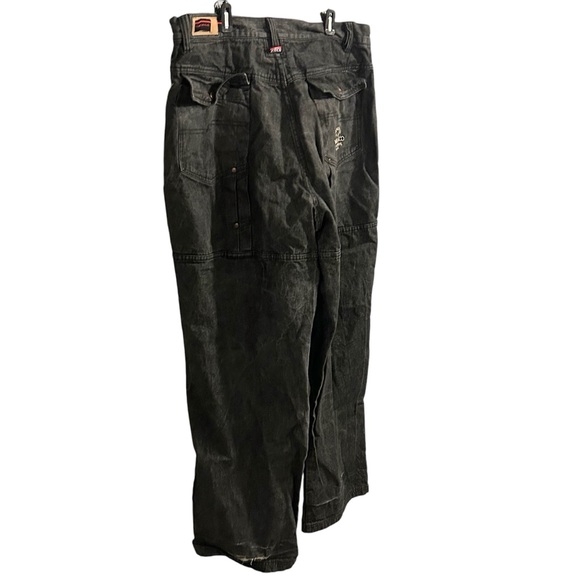 Vintage Y2K Willie + Esco Dungaree Jeans Dark Gray Charcoal Streetwear 42 x 47 - Picture 11 of 12